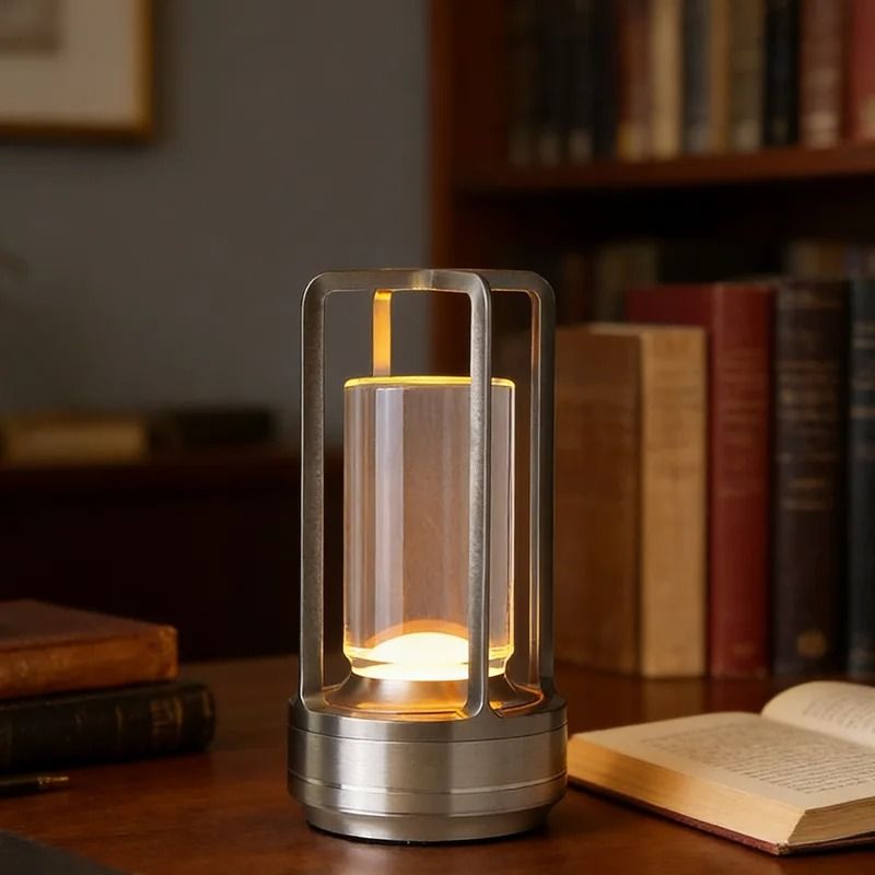 Retro Metal LED Cordless Table Lamp Rechargeable Touch Dimmable Night Light for Bedroom Bar Restaurant