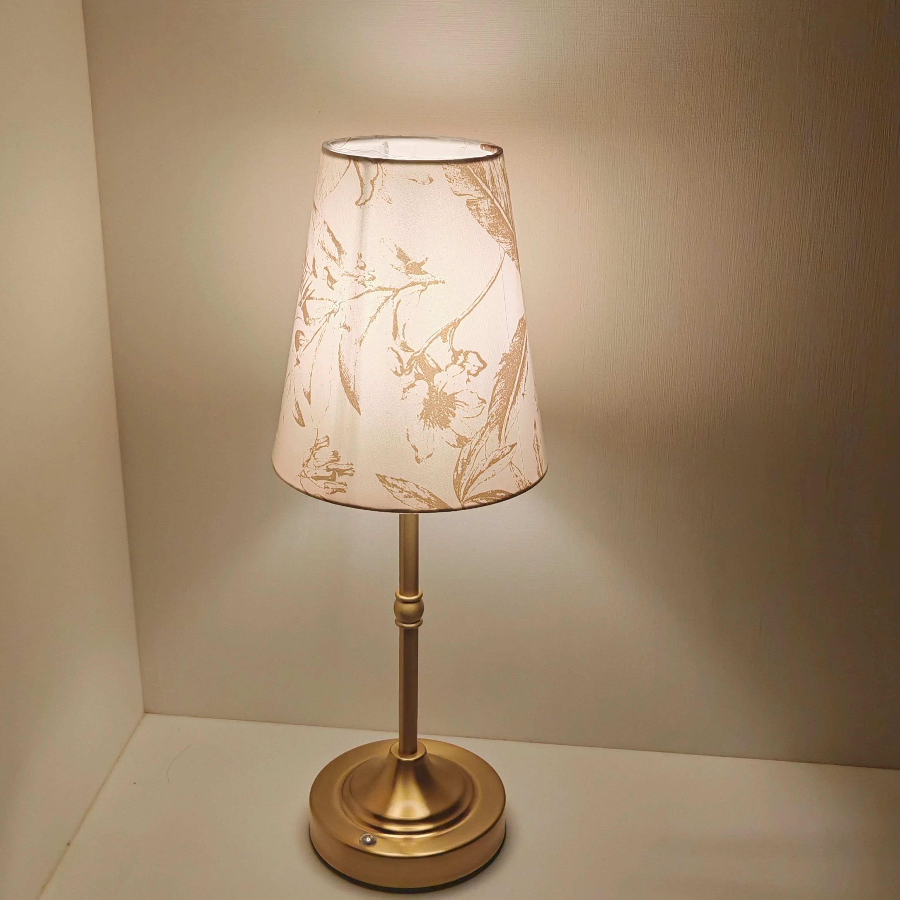 Gold Cordless Rechargeable Table Lamp Stepless Dimming Touch LED Night Light for Bar Bedroom