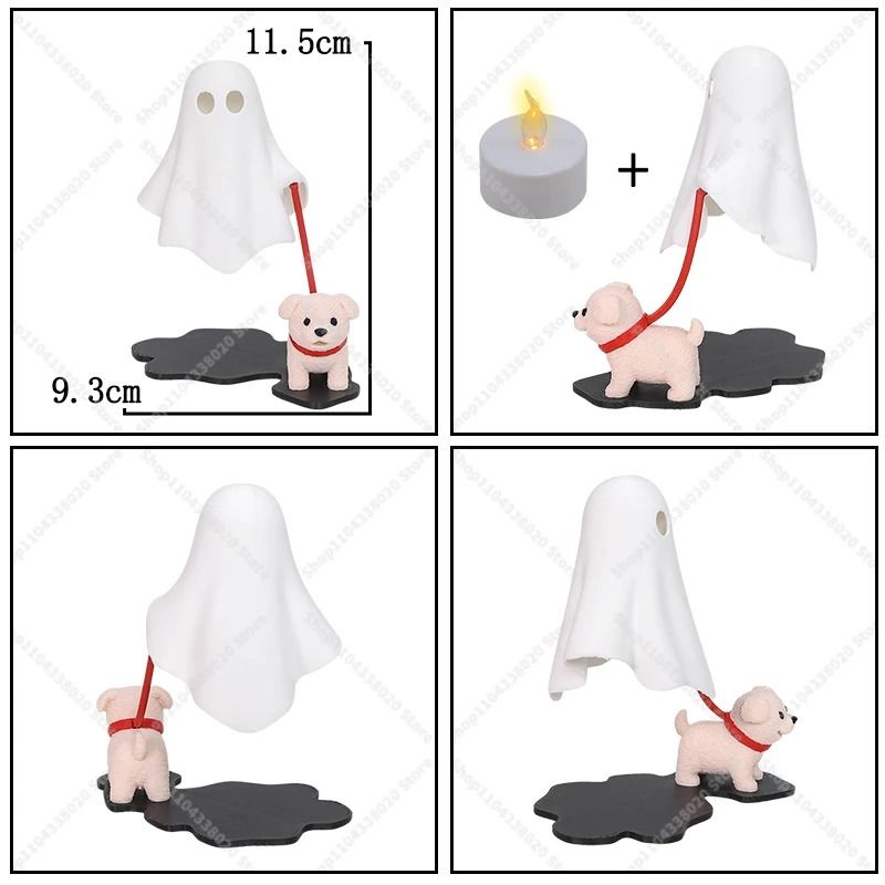 Cute Ghost & Dog LED Night Light – Spooky Halloween Desk Lamp & Bedroom Accent