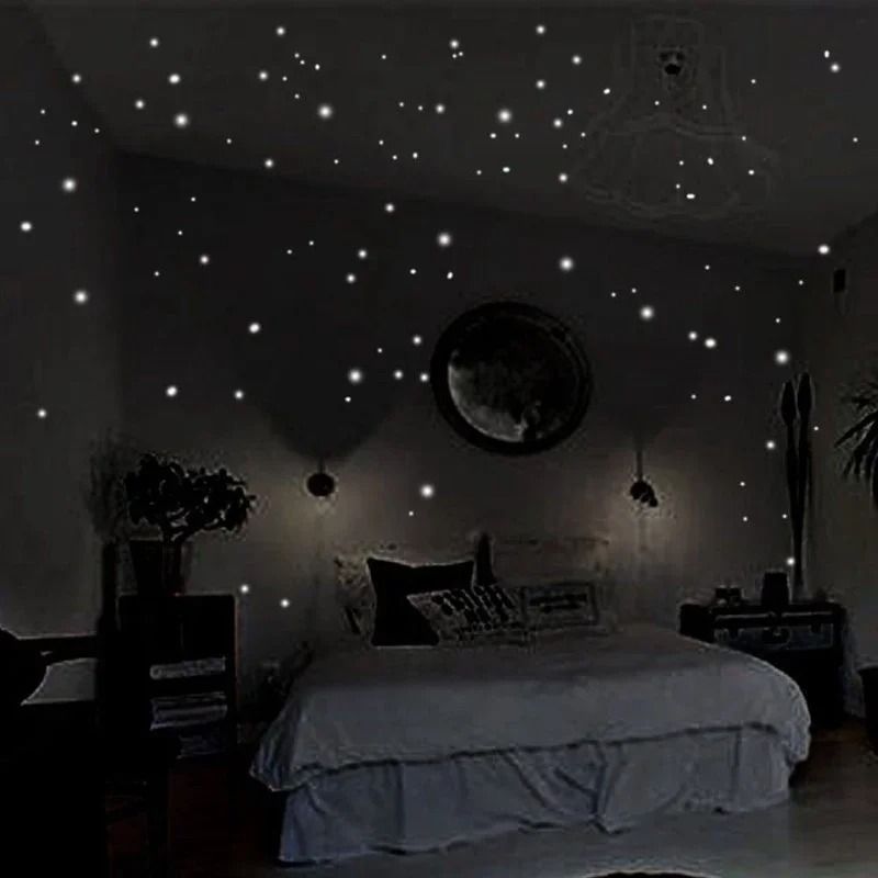 407-Piece Glow-in-the-Dark Star Wall Stickers Luminous Vinyl Decals for Kids Bedroom Ceiling Decor