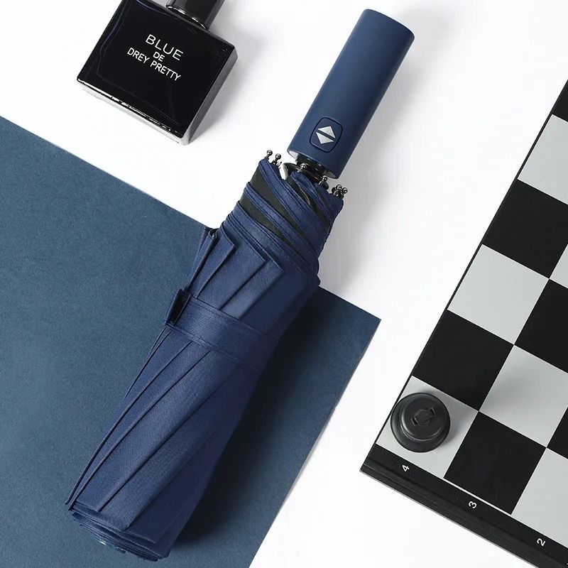 12 Rib Windproof Fully Automatic Double Layer Rain Umbrella Large Business