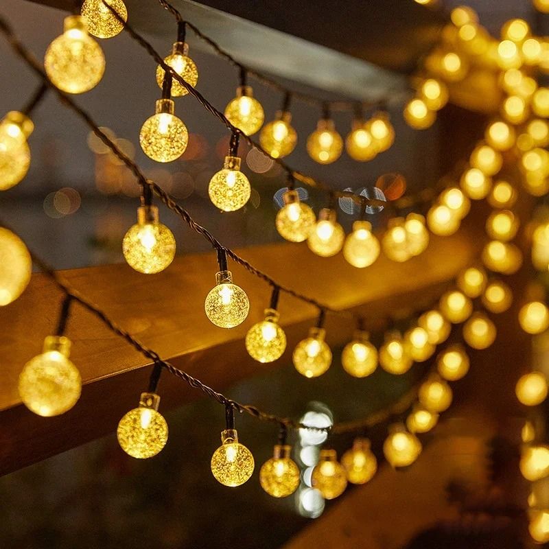 LED String Solar Fairy Lights 5m 20LED Warm Waterproof Garden Christmas Lamp
