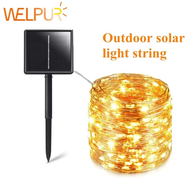 Solar Outdoor Fairy String Lights Waterproof LED Christmas Garden Garland