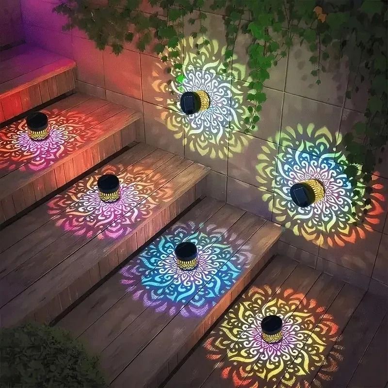 Solar Datura Flower Wall Lights 7 Color Changing Outdoor Garden Courtyard Decor