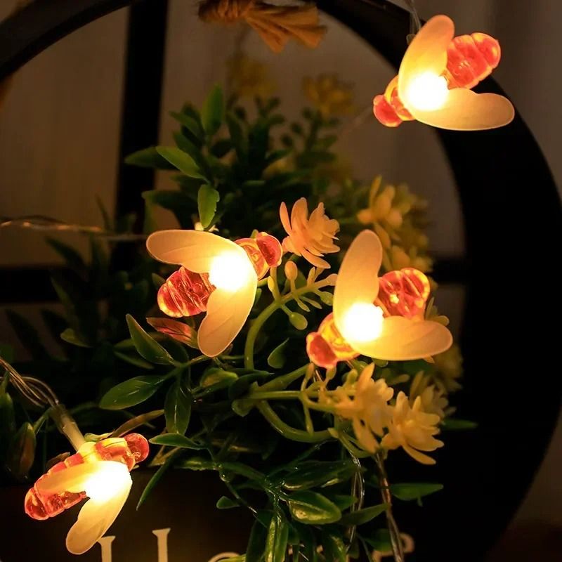 Solar Honeybee Outdoor String Lights Waterproof LED Fairy Garden Decor