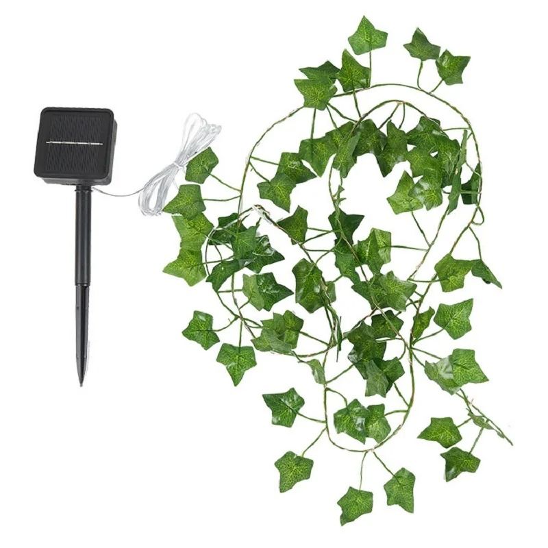 Solar Outdoor Maple Leaf Ivy Fairy String Lights Waterproof Garden Decor