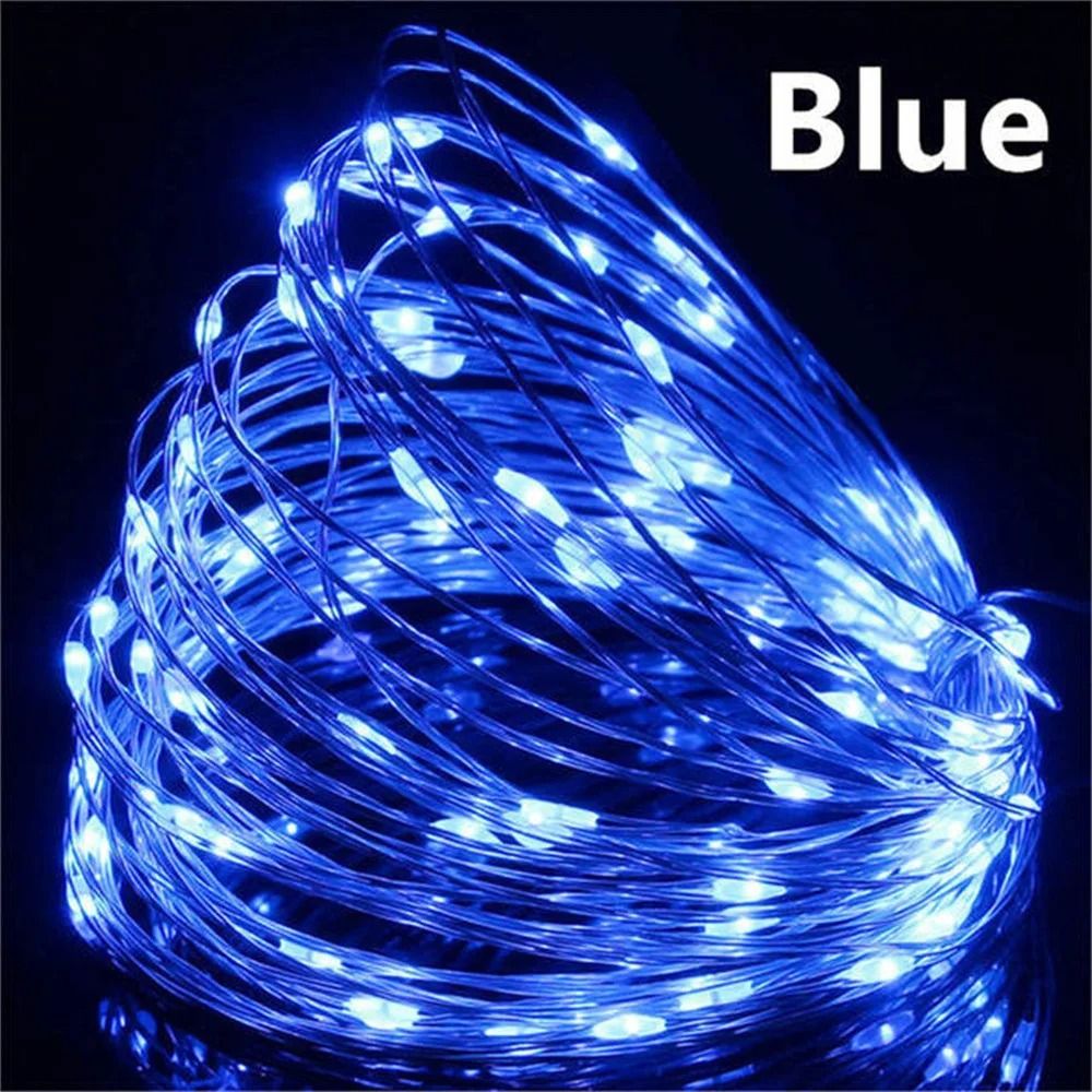 USB LED String Lights Waterproof Copper Silver Wire Fairy Garland Decor