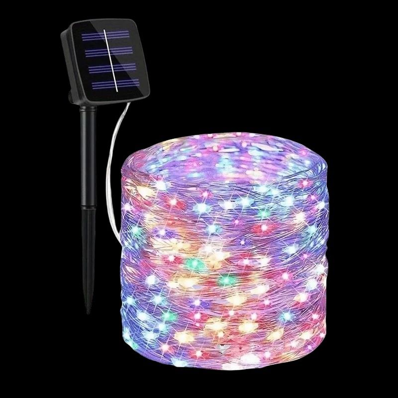 Solar Outdoor Copper Wire Fairy String Lights 8 Modes IP65 Lawn Patio Decor