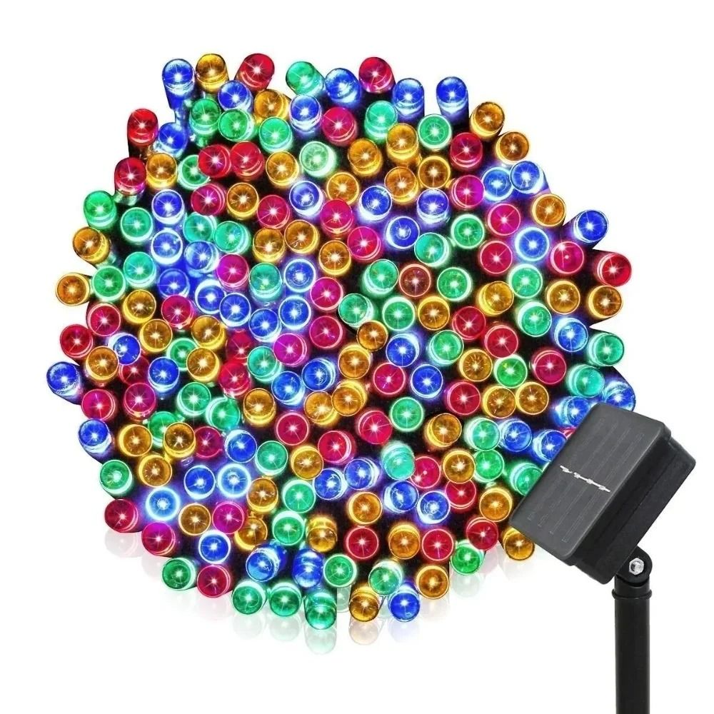 Solar Outdoor 8-Color LED Fairy String Lights Waterproof Terrace Garden Decor