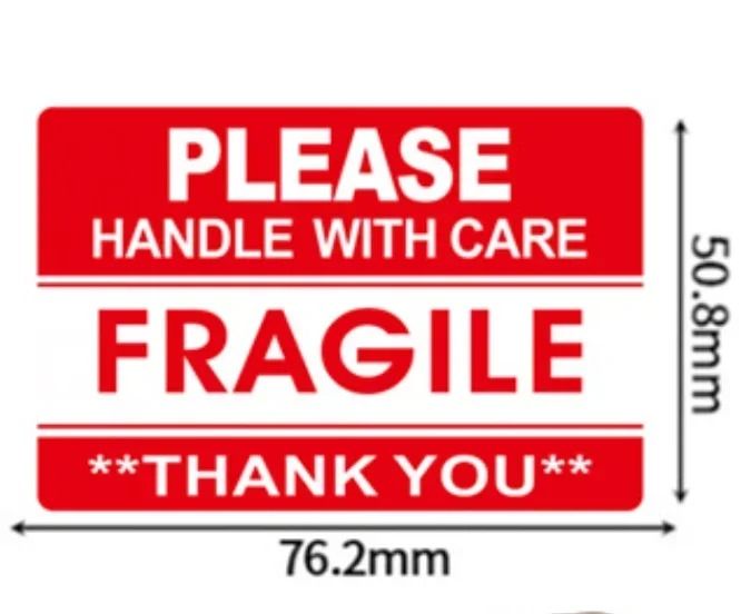 Fragile Handle With Care Warning Shipping Label Stickers Roll for Packaging & Moving