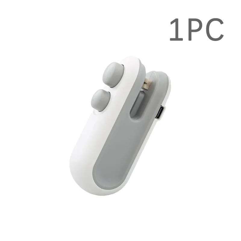 2-in-1 Portable Mini Heat Sealer & Cutter - Rechargeable Handheld Plastic Bag Vacuum Sealer
