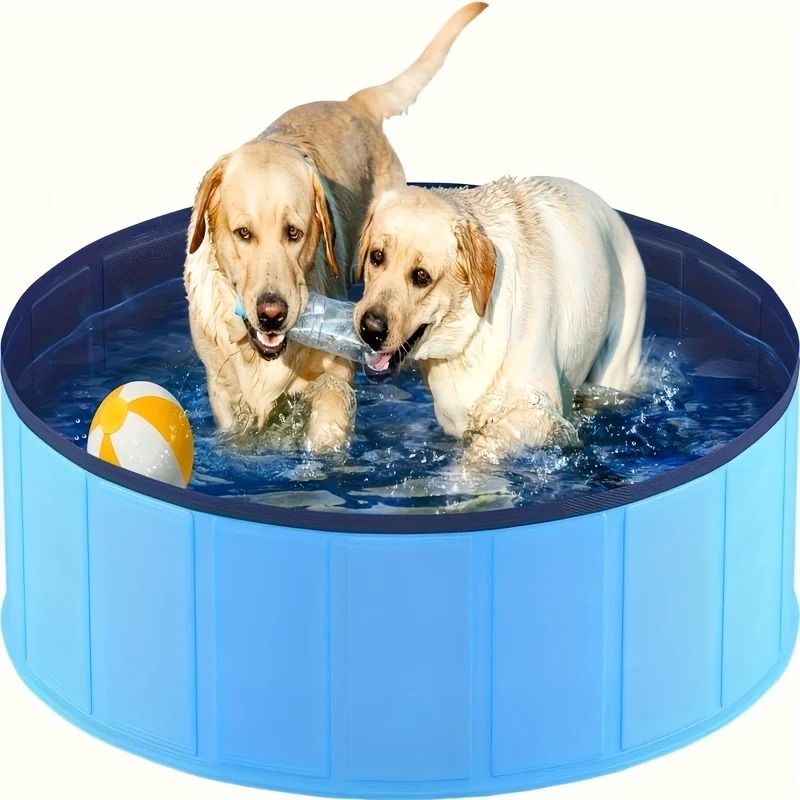 Heavy-Duty Blue Pet Bath Tub & Portable Folding Dog Grooming Pool