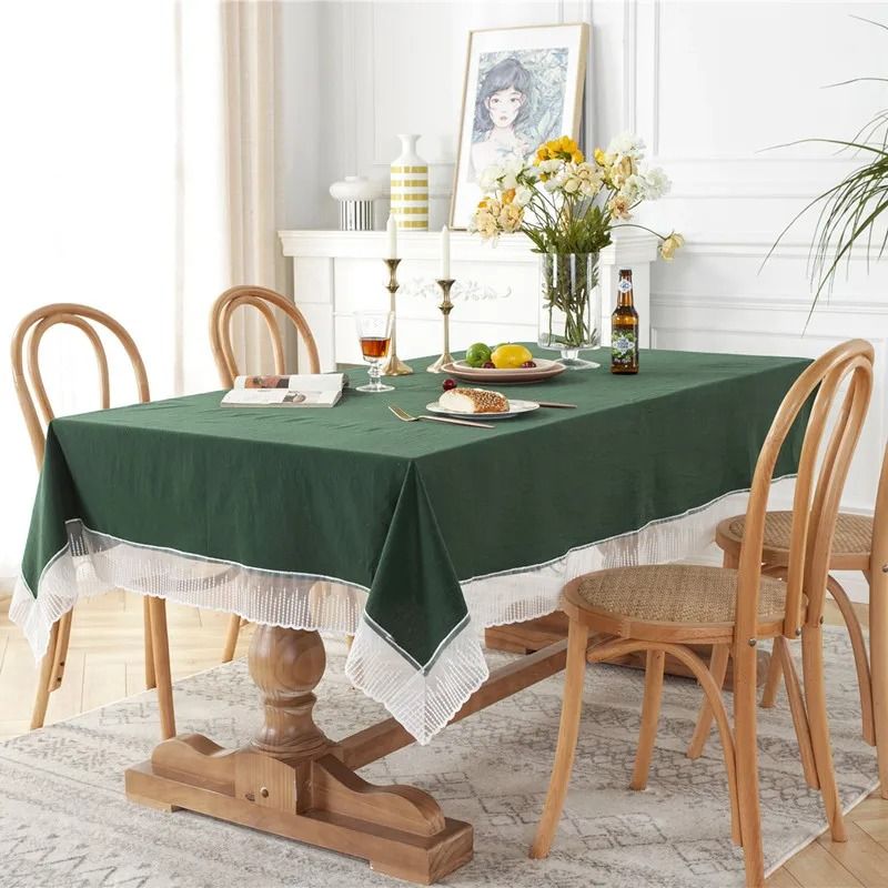 White French Style Meteor Shower Lace Tablecloth (Delicate Dressing & Coffee Table Cover for Wedding & Christmas Decor)