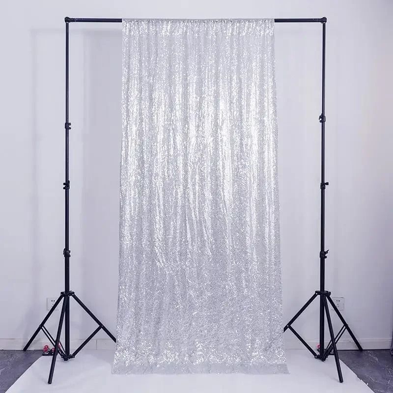 1PC Pink Sequin Backdrop Curtain 2FTx8FT (Glitter Background Drape for Wedding, Birthday & Party Decor)