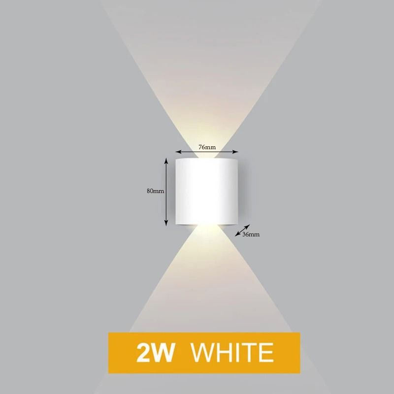 Nordic LED Aluminum Up Down Wall Lamp (IP65 Waterproof Outdoor & Indoor Modern Sconce for Stairs, Bedroom & Bathroom)