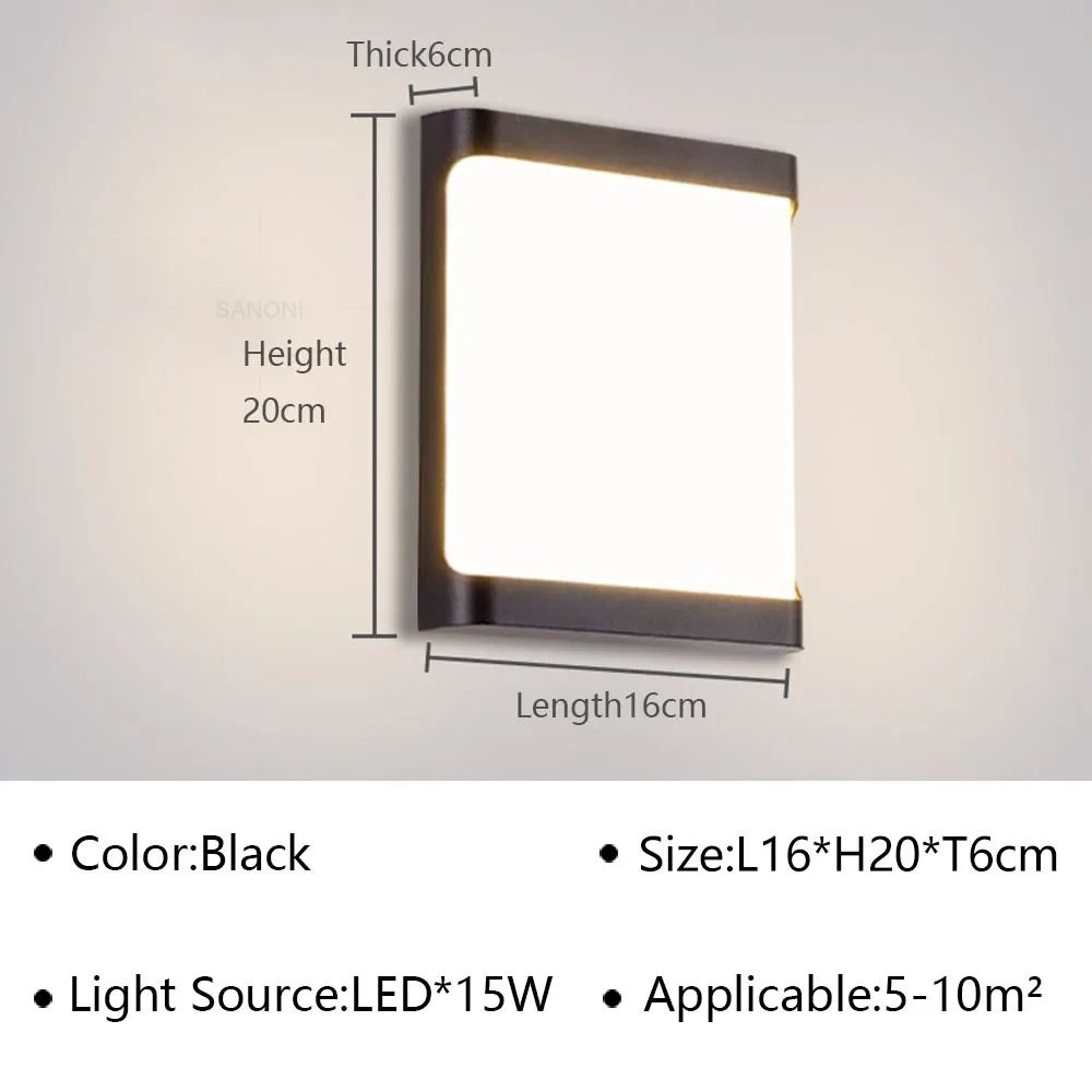 Modern Outdoor IP65 Waterproof LED Wall Lamp (Exterior Sconce Fixture for Garden, Balcony, Entryway & Aisle)