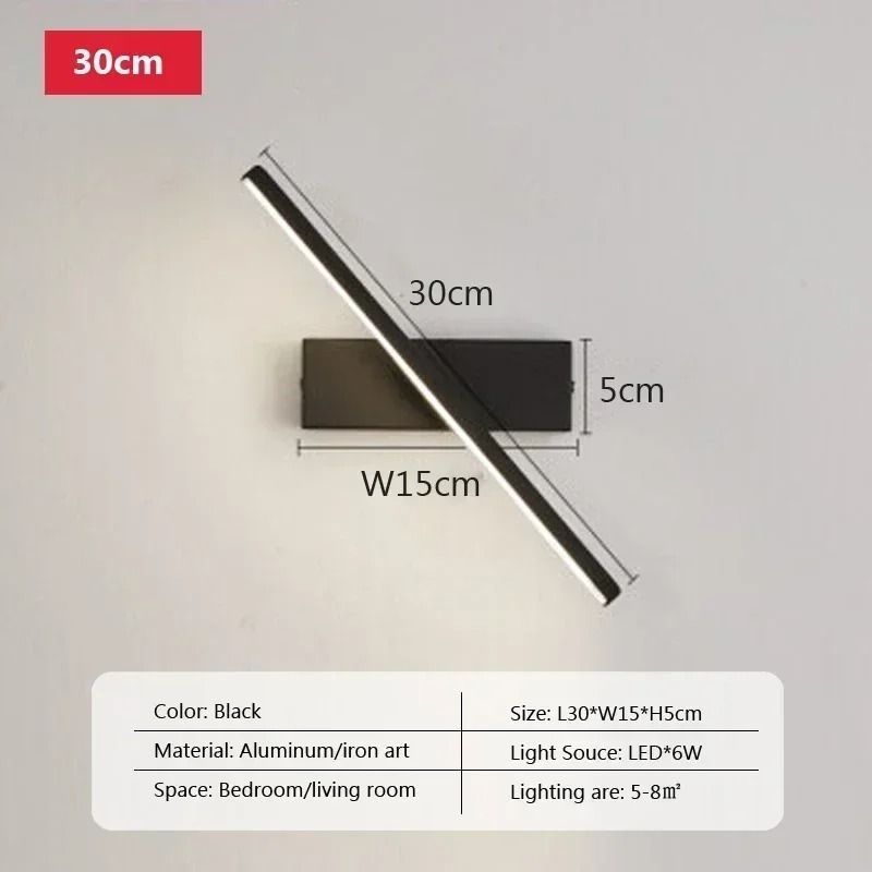 Modern Retractable LED Bathroom Mirror Light (Extendable Vanity Wall Sconce in Black & White)