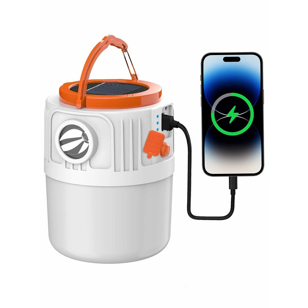 Solar Powered LED Camping Lantern with USB Power Bank Mobile Phone Charger