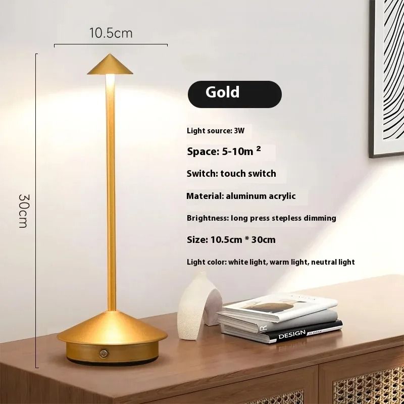 Modern Cordless LED Pina Table Lamp (Rechargeable Touch Control Desk Light)