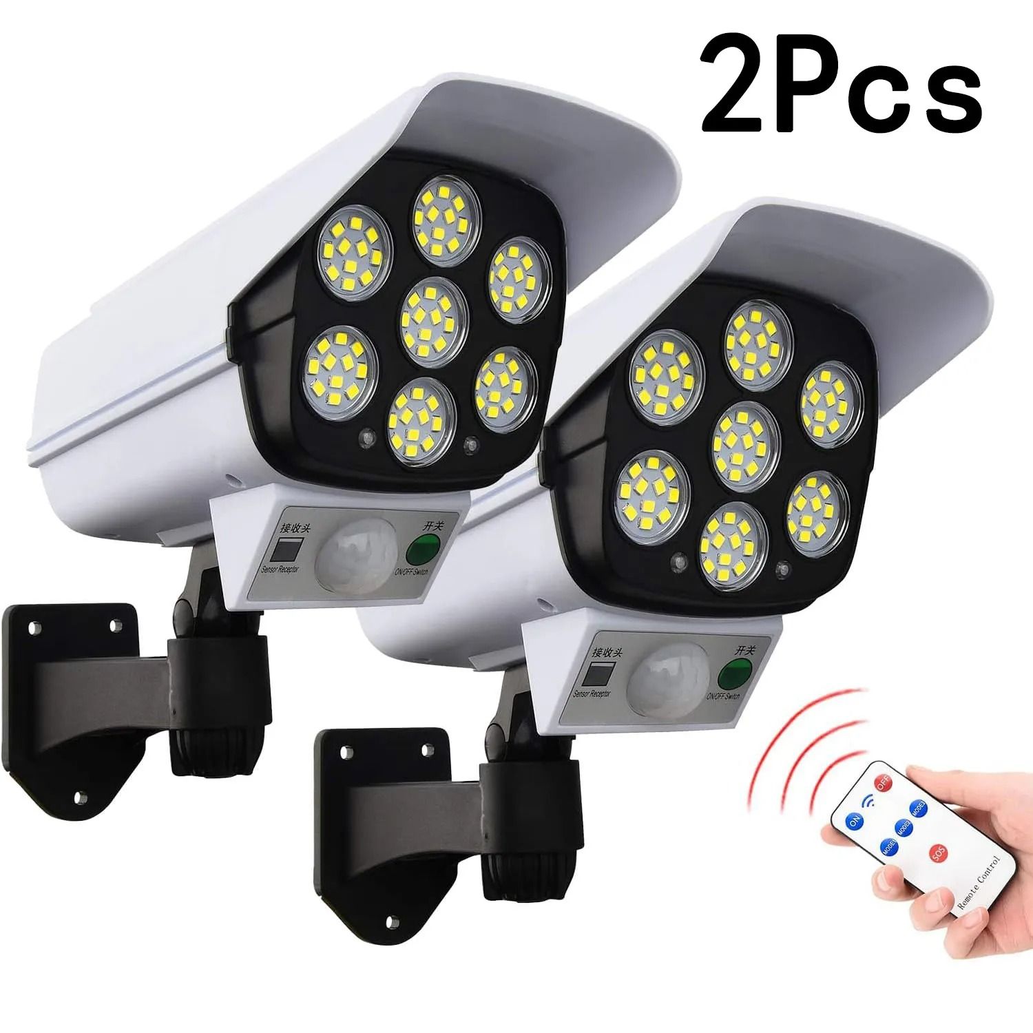 77-LED Solar Dummy Security Camera Motion Light (IP65 Waterproof Outdoor Wall Lamp)