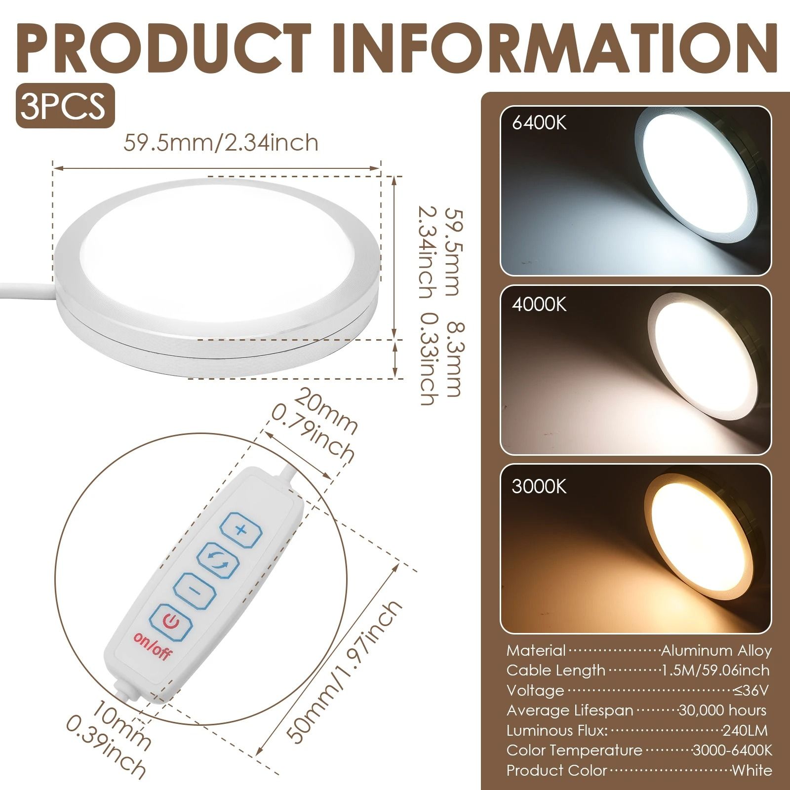 Bambu Lab Compatible 3D Printer LED Lamp Kit (Adjustable DIY Hardware Lighting Module)