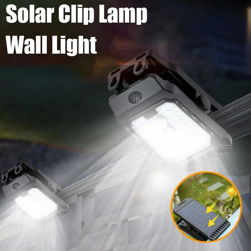 Upgraded Solar Clip Light & Outdoor Wall Lamp (3 Modes Motion Sensor Camping & Garden Light)