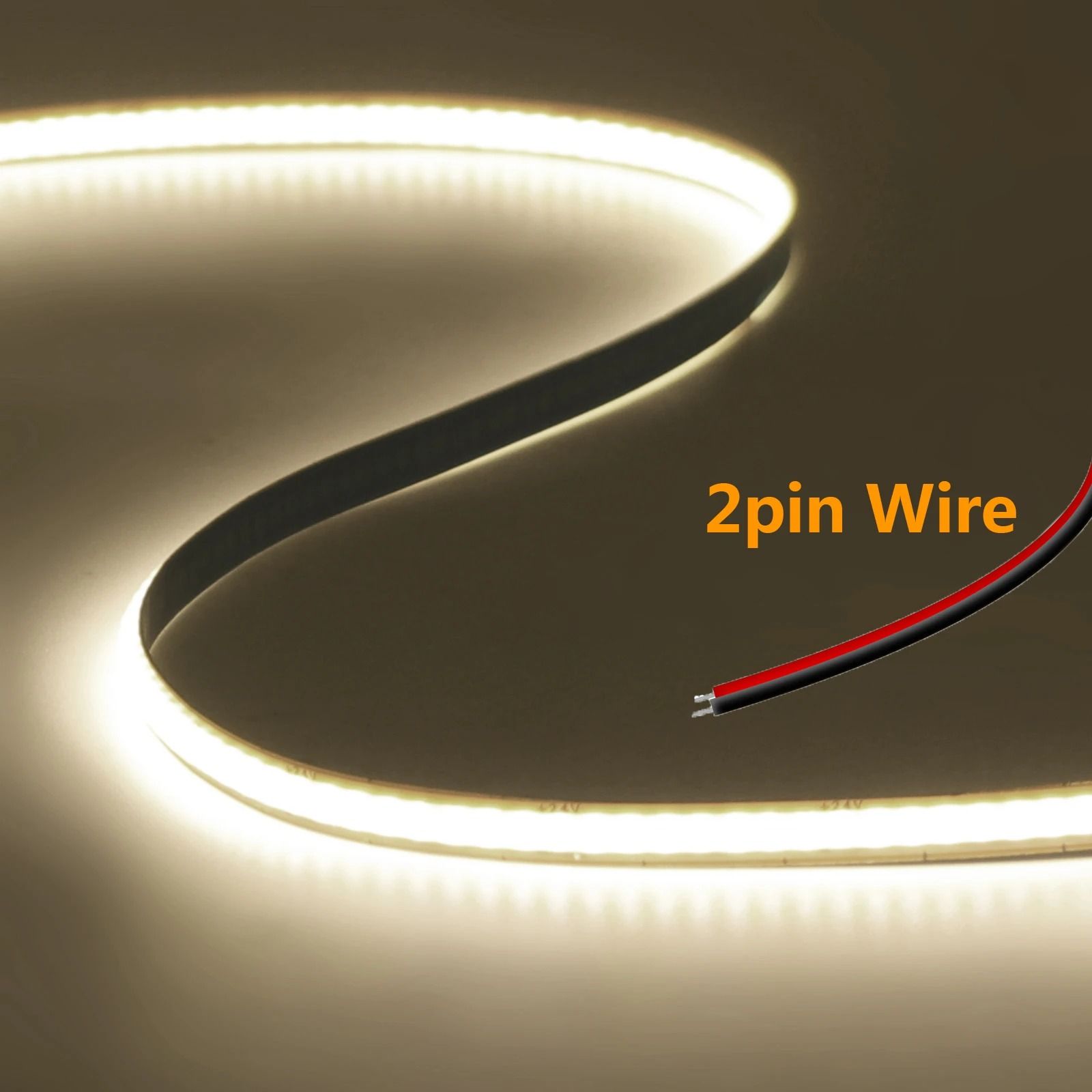 Flex-Cut COB LED Strip Light (High Density 400LEDs/m Tape with DC Plug & Wire)
