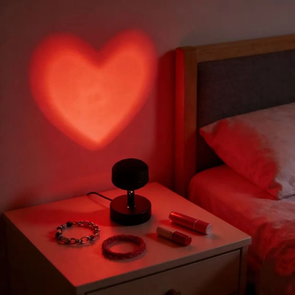 Romantic Heart-Shaped LED Projection Atmosphere Light (USB Powered Photo Prop)