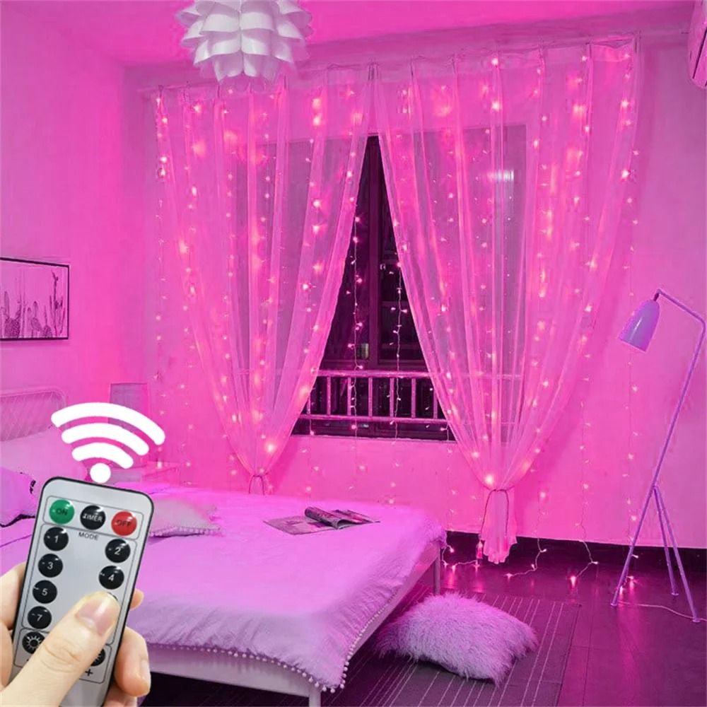 USB-Powered LED Curtain String Lights (Window Fairy Lights Garland for Christmas & Decor)