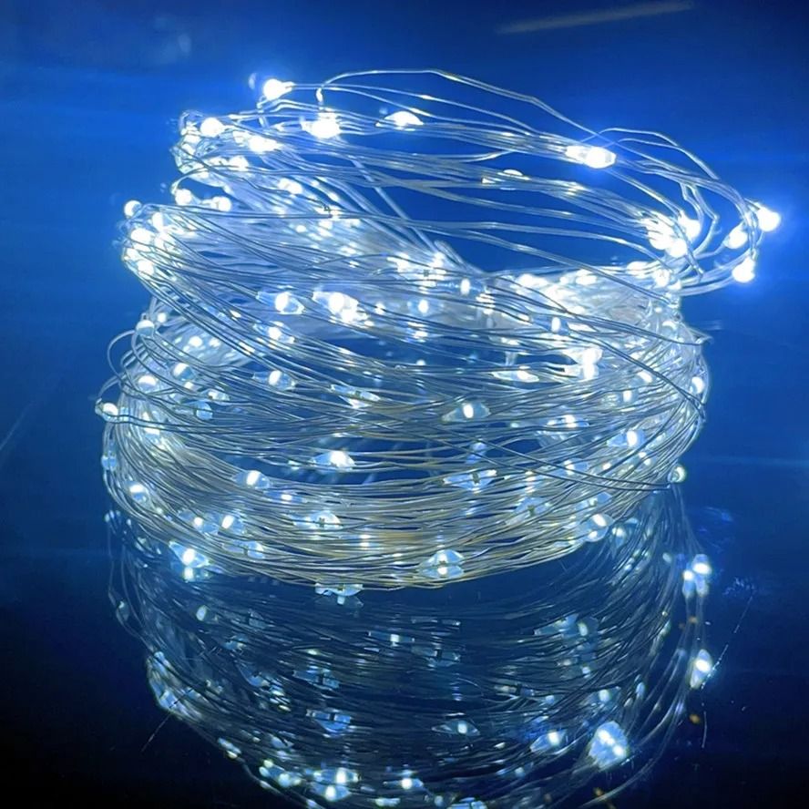 Copper & Silver Wire LED Fairy String Lights (Battery-Powered Garland Light for Christmas & Weddings)