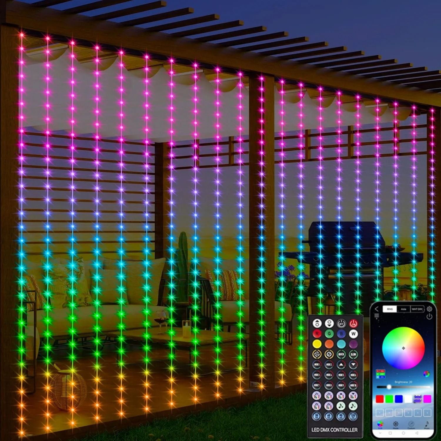 3M Smart RGB LED Curtain Lights (App & Remote Control Garland String Light for Christmas & Holiday Decor)