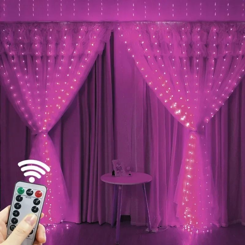 USB Remote Control LED Curtain Fairy Lights for Home & Christmas Decor