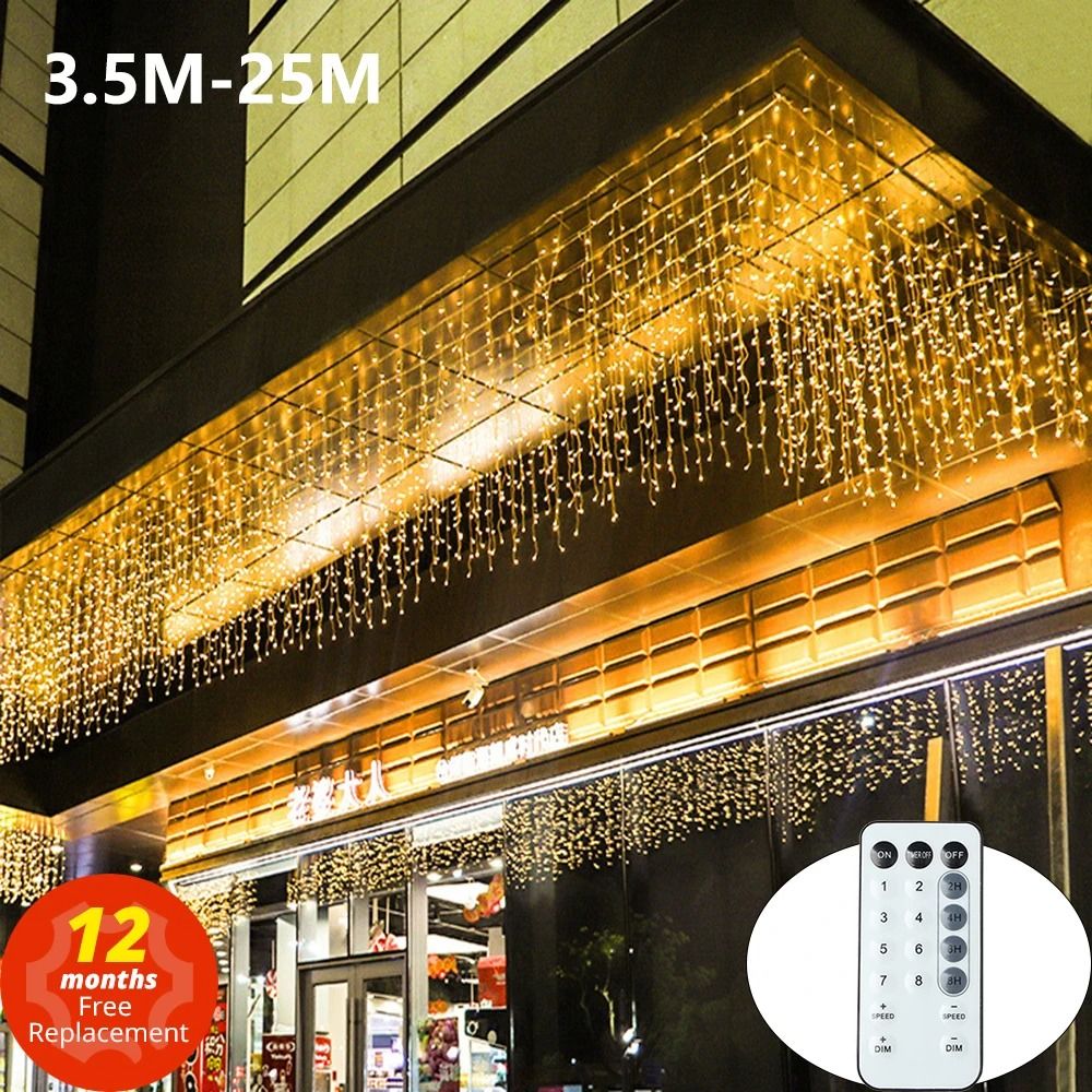 USB Remote Control LED Curtain Fairy Lights (3x3M / 6x3M) for Bedroom & Party Decor