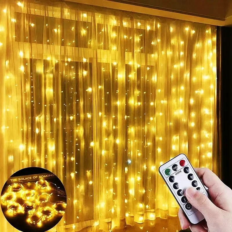 3M USB Remote Control LED Curtain Waterfall Fairy Lights for Bedroom & Event Decor
