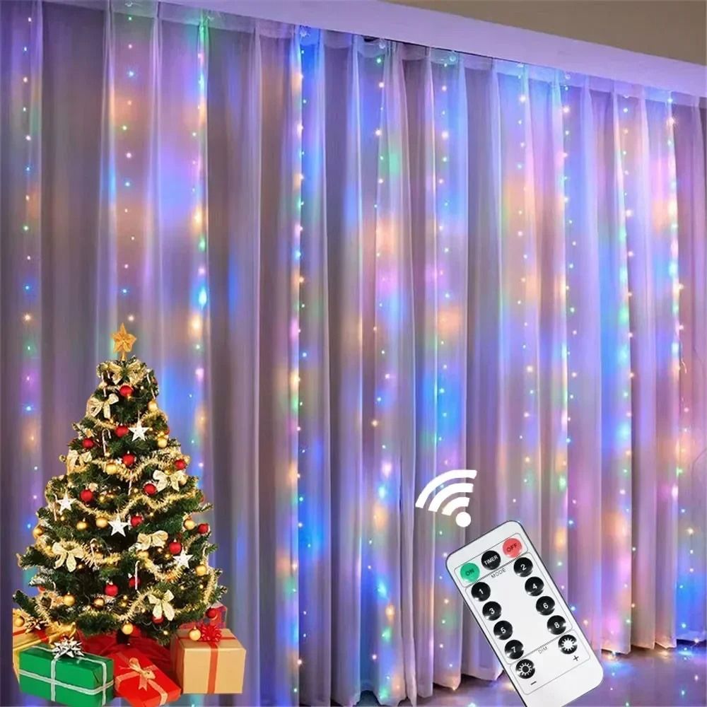 6Mx3M USB Remote Control LED Curtain Fairy Lights for Garden & Event Decor