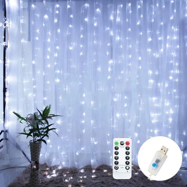 USB Remote Control LED Garland Curtain Fairy Lights for Home & Christmas Decor