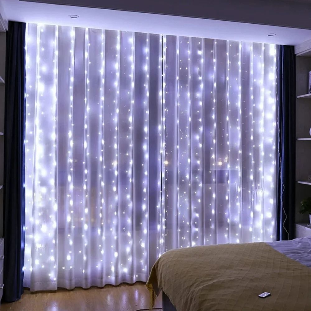 Multi-Size USB Remote Control LED Curtain Fairy Garland Lights (3M/6M) for Bedroom & Living Room Decor