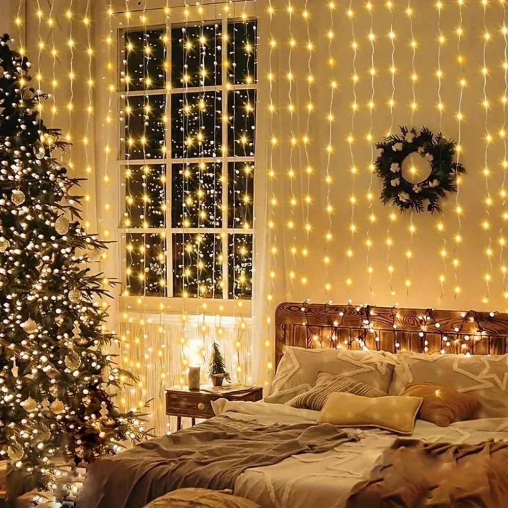 Multi-Size USB LED Curtain Fairy String Lights (3M/4M/6M) for Ramadan & Festive Decor