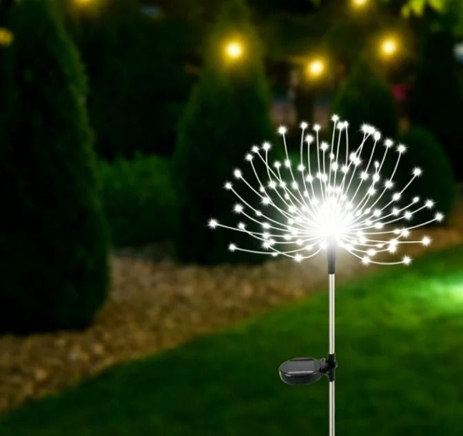 Solar Firework Dandelion Ground Plug Stake Lights (IP65 Waterproof) for Outdoor Garden & Yard Pathway