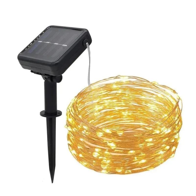 100 LED Outdoor Waterproof Solar Copper Wire String Fairy Lights for Garden, Wedding & Holiday Garland