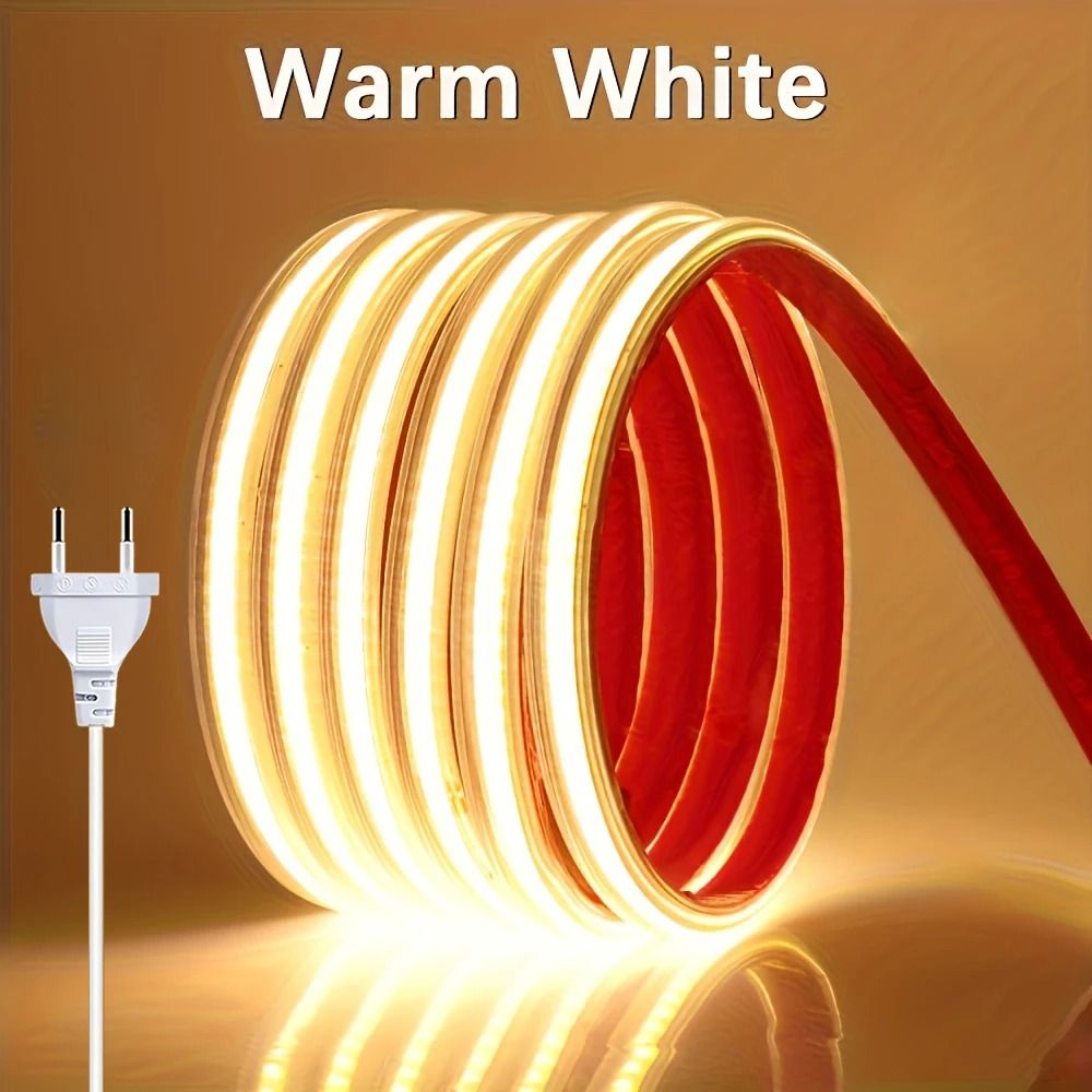 Driverless 220V Self-Adhesive COB LED Light Strip (Direct AC Flexible Ribbon for Kitchen & Room)