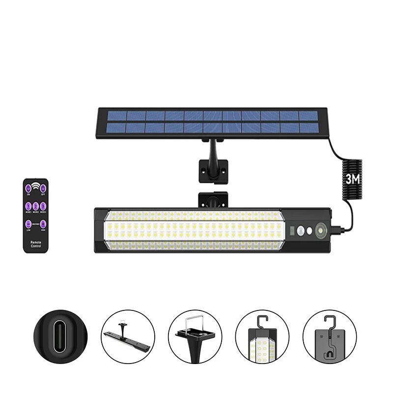 Outdoor Waterproof Solar Security Wall Lamp with Motion Sensor & Wireless Remote (158 / 316 LED Street Light)