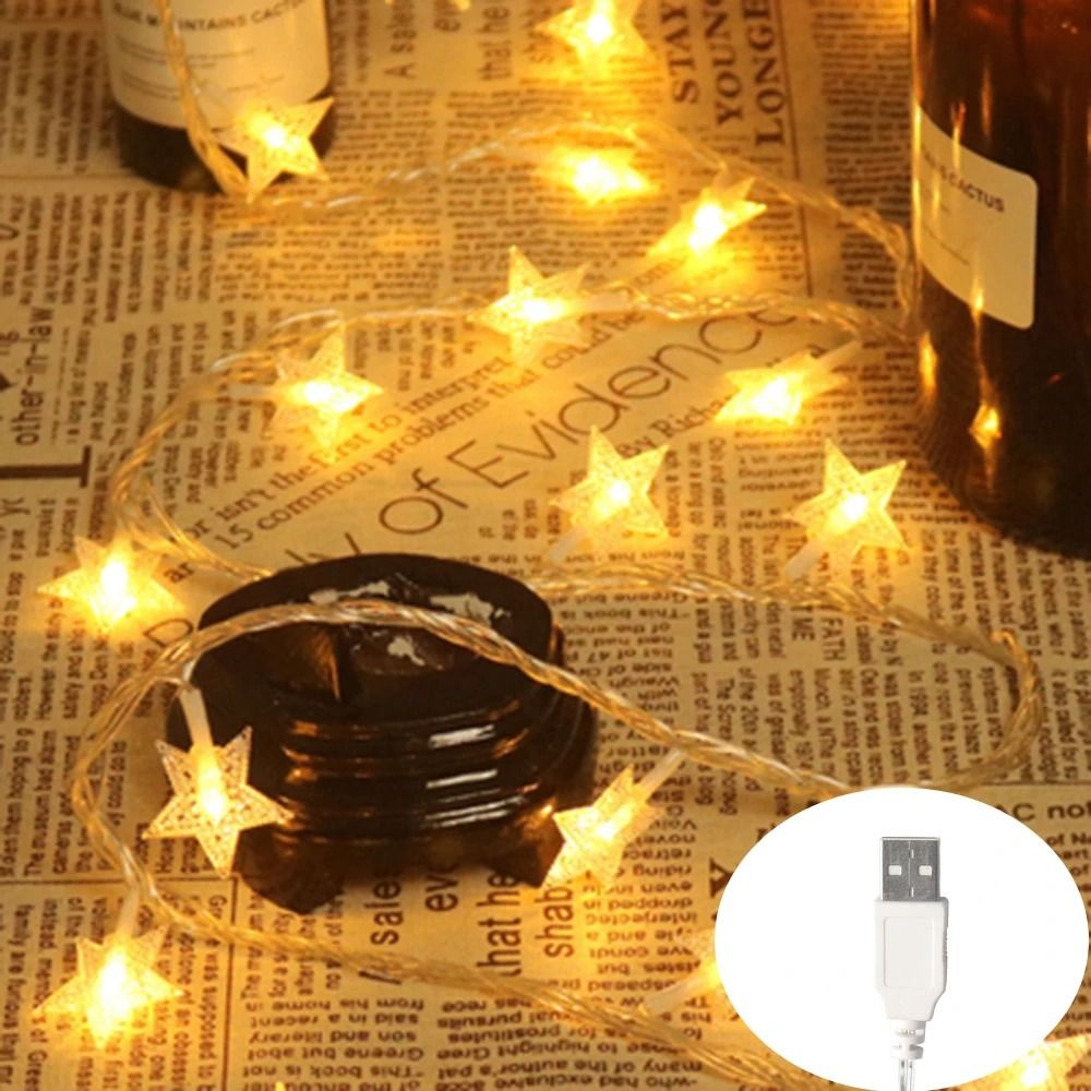 Starry LED Star String Lights (USB & Battery Operated Fairy Lights Garland for Party, Wedding, Patio & Christmas Decor)