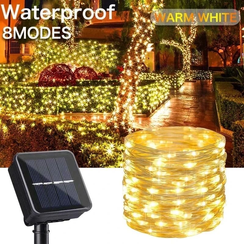 5M–100M Ultra-Long 1000 LED Outdoor Solar Copper Wire Fairy Lights (IP65 Waterproof Christmas & Garden Garland)