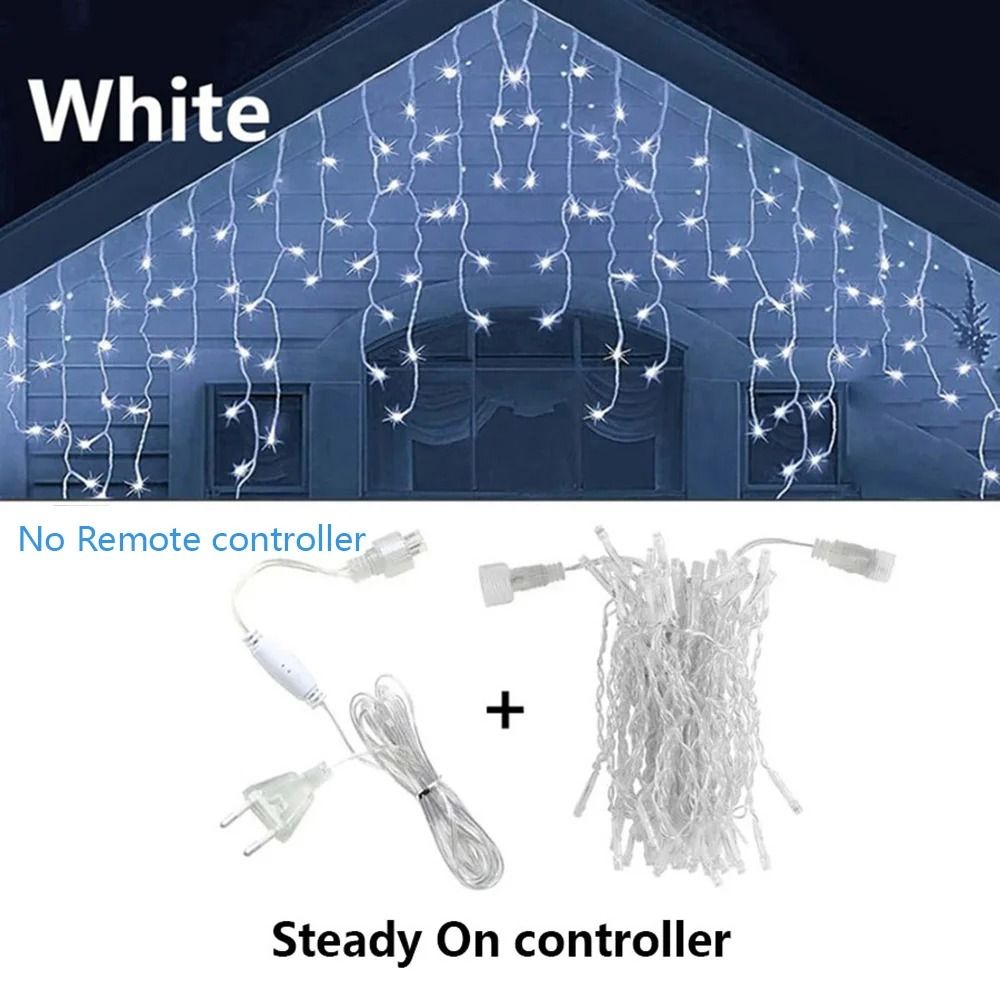 Outdoor LED Icicle String Lights (Cascading Fairy Light Garland for Christmas & Garden)