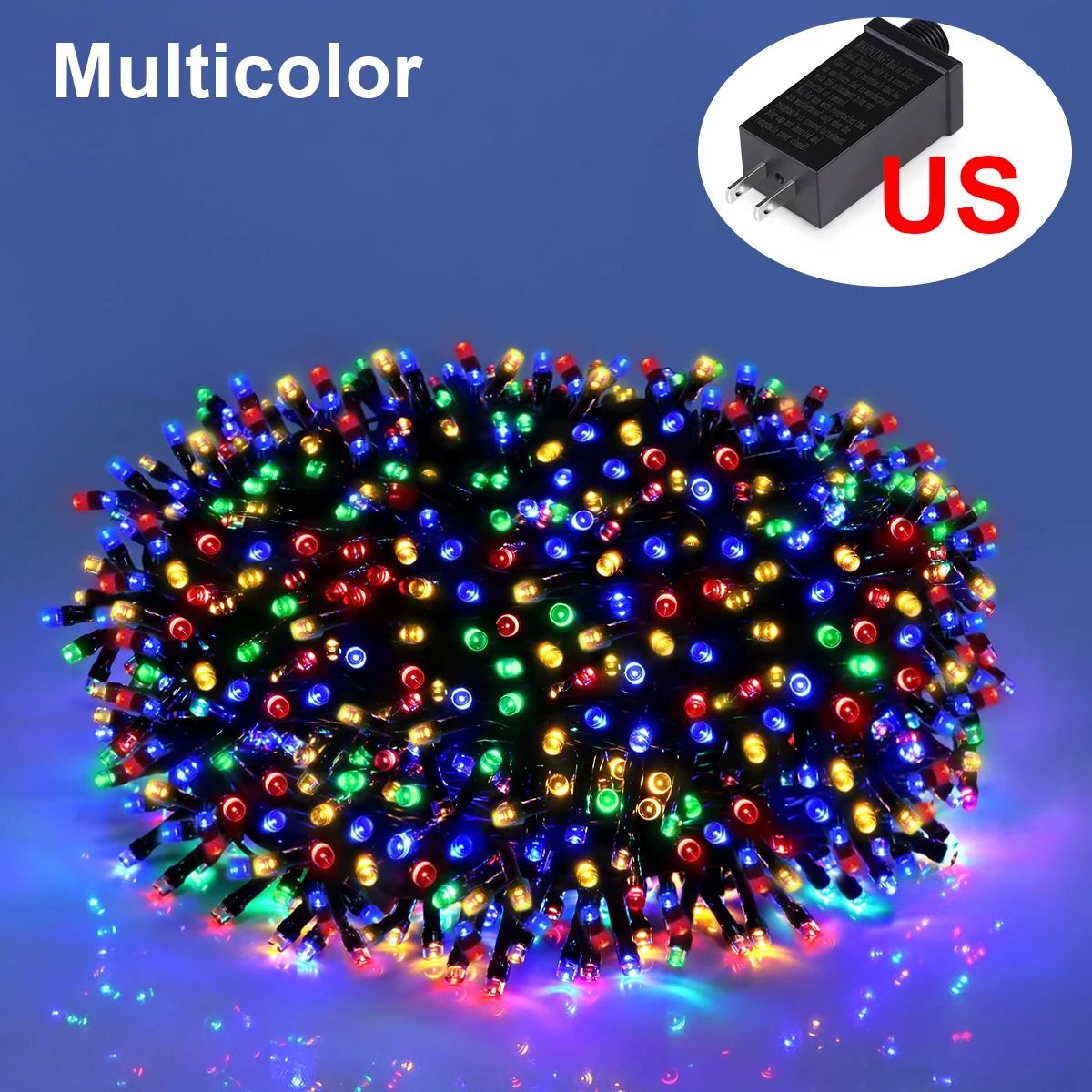 Mains Plug-in Outdoor LED Christmas Fairy String Lights (10M-100M Garland Lamp 110V/220V EU/US Plug for Garden Decor)