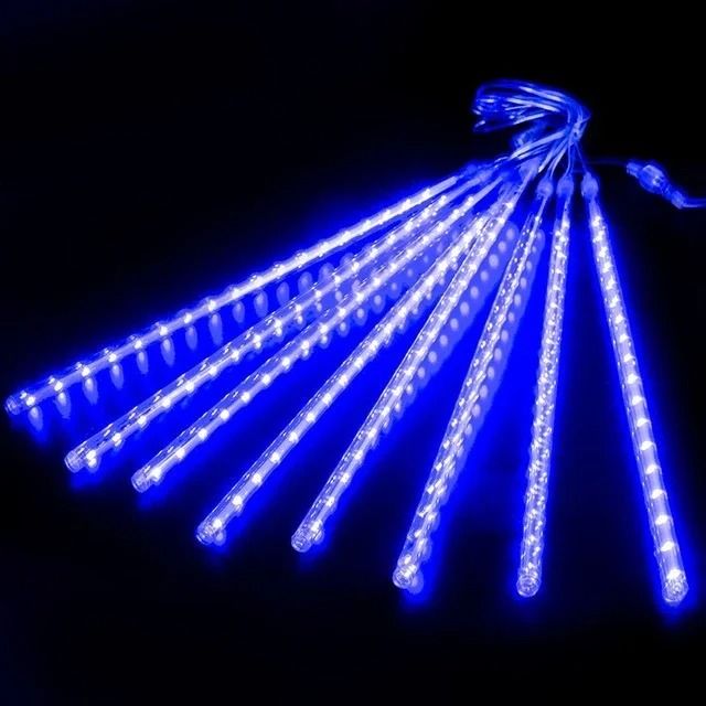 30/50CM Outdoor LED Meteor Shower Rain Lights (Waterproof Falling Raindrop Fairy String Light for Holiday & Patio)