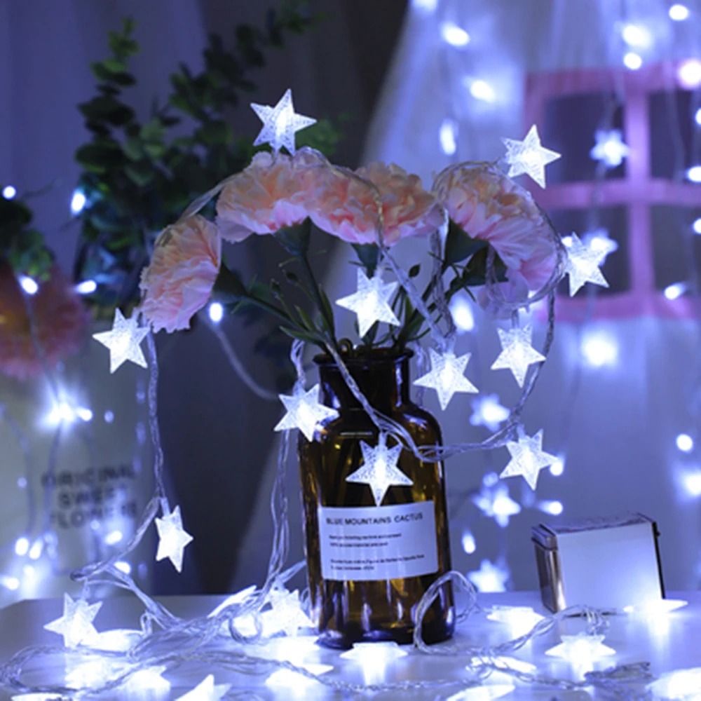 1.5M/3M/6M/10M LED Star Fairy String Lights (Battery & USB Powered Garland Lamp for Christmas, Wedding & Home Decor)