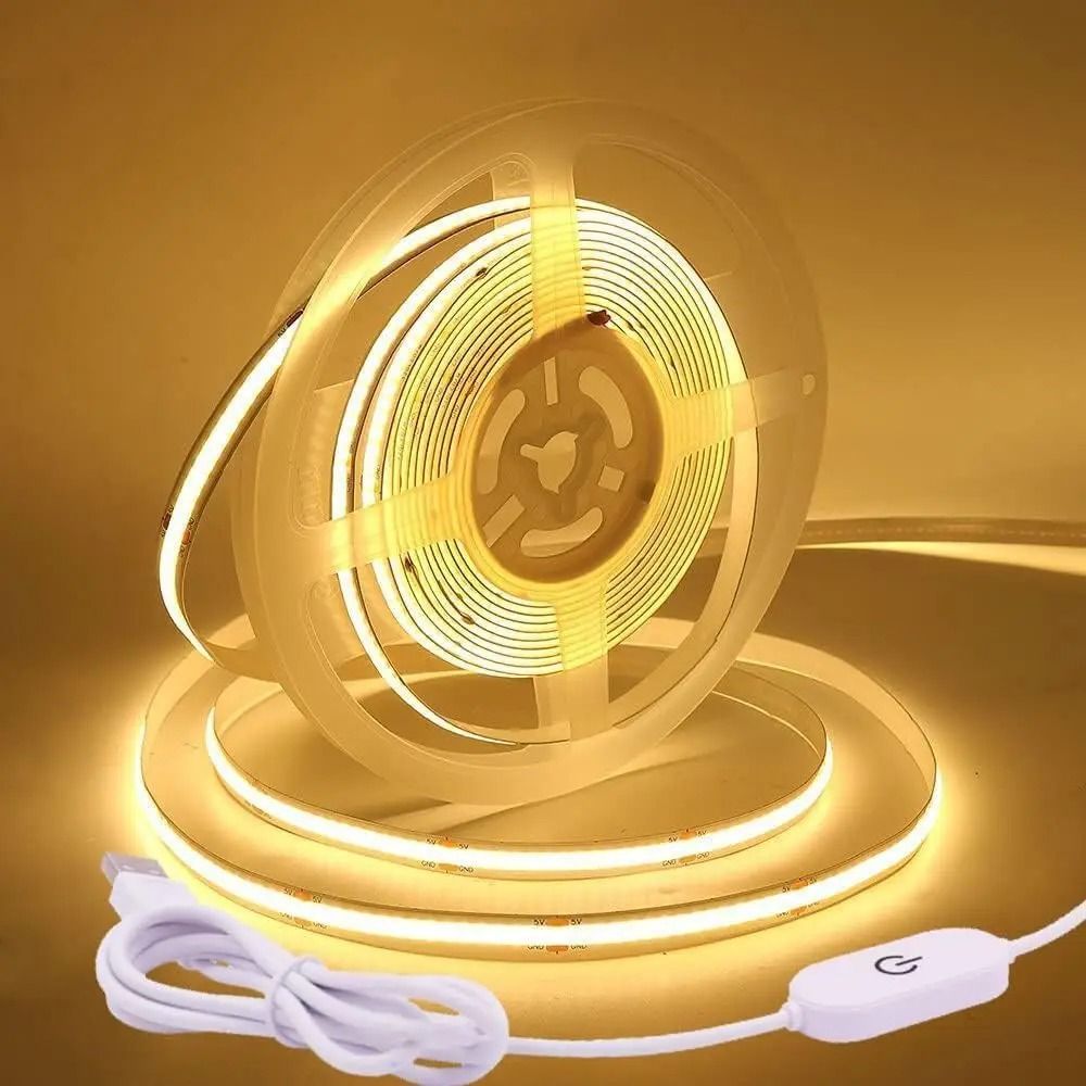 5V USB COB LED Strip Light (Touch Sensor Dimmable Flexible Backlight Tape)
