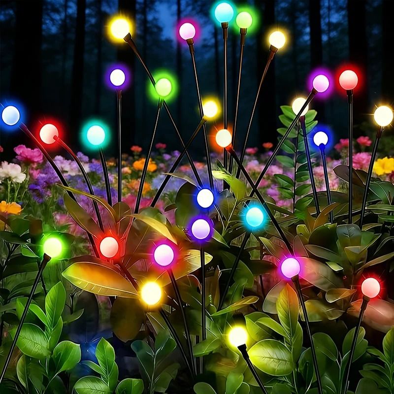 10 LED Solar Firefly Lawn Light IP65 Outdoor Pathway Decor for Park & Wedding Festival